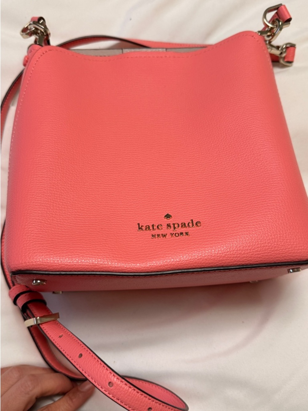 kate spade Coral Pink Pebbled Leather Crossbody
